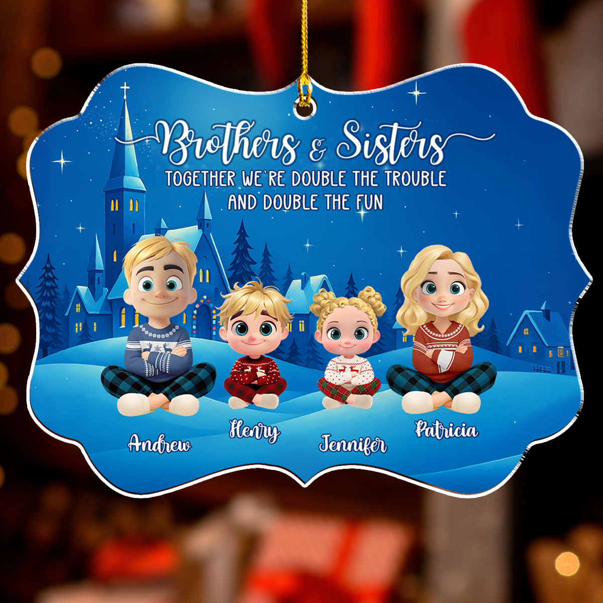 Partners In Trouble And Fun - Personalized Custom Acrylic Ornament