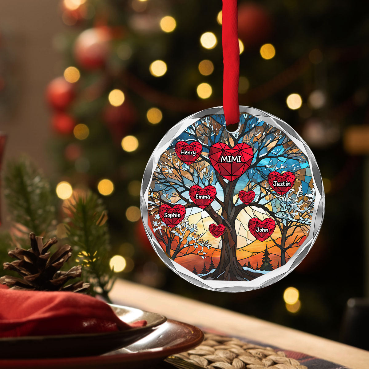 My Beloved Grandkids - Personalized Custom Glass Ornament