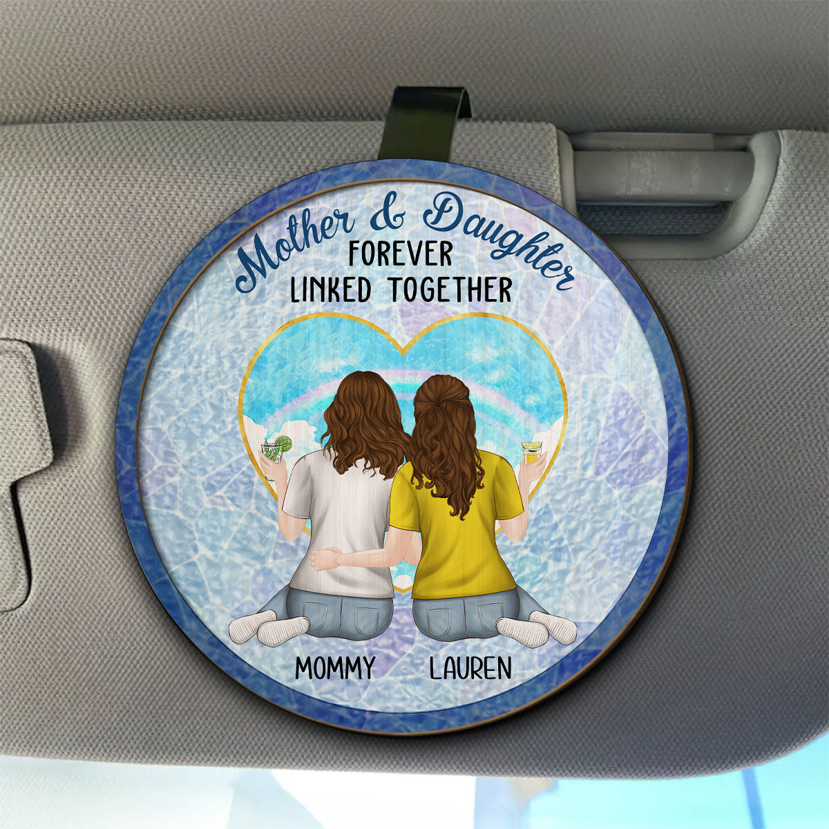 Mother And Daughters Forever Linked Together - Personalized Custom Car Visor Clip