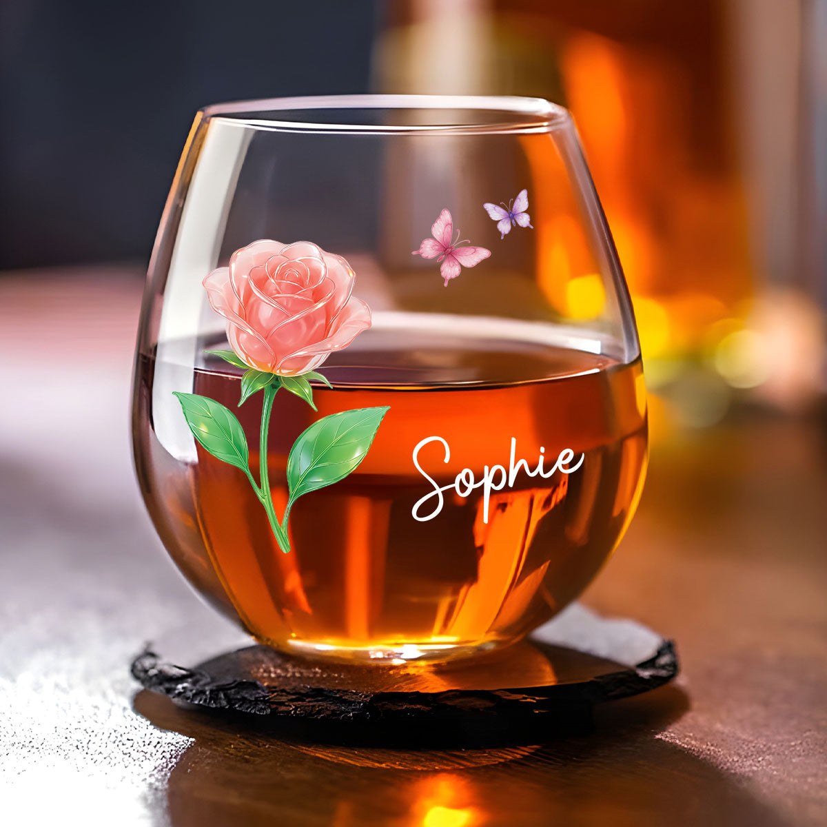 Flower Power - Personalized Custom Wine Glass