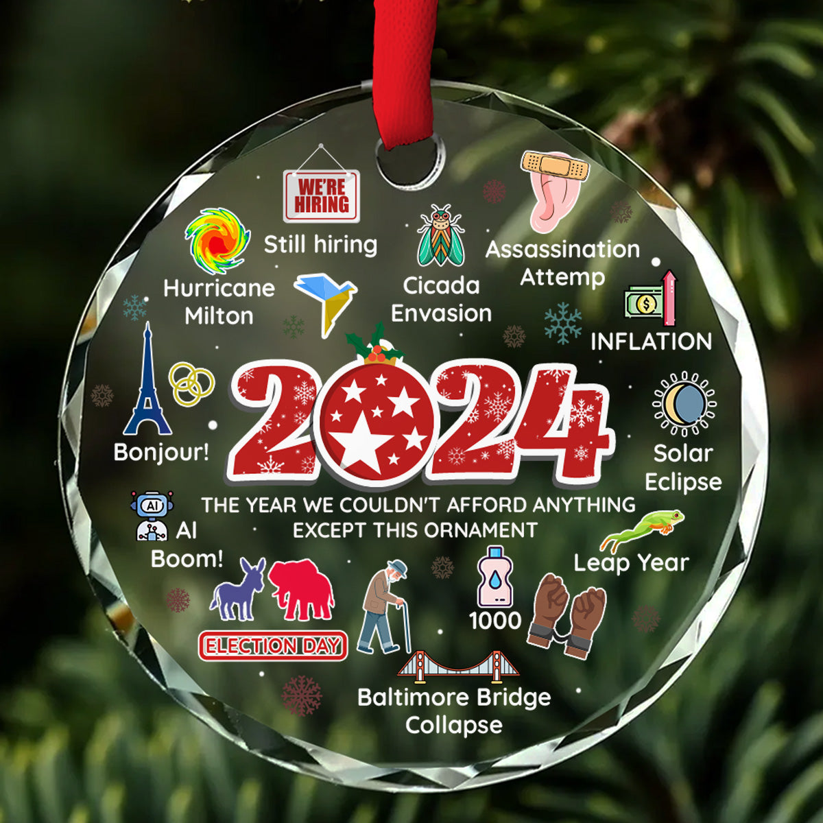 Notable Events 2024 Christmas - Glass Ornament