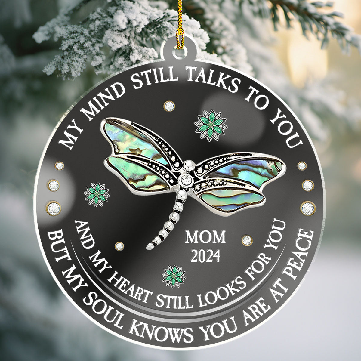 Dragonfly My Mind My Heart My Soul - Personalized Custom Mirrored Acrylic Ornament