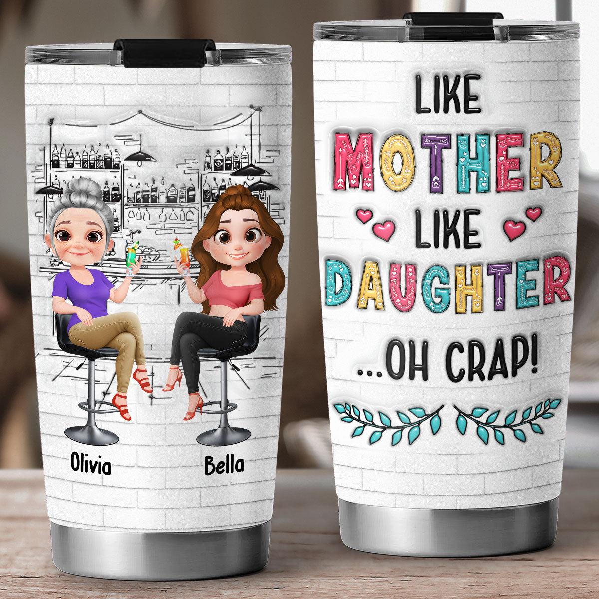 I Love Cute Mom - Personalized Custom 3D Inflated Effect Tumbler