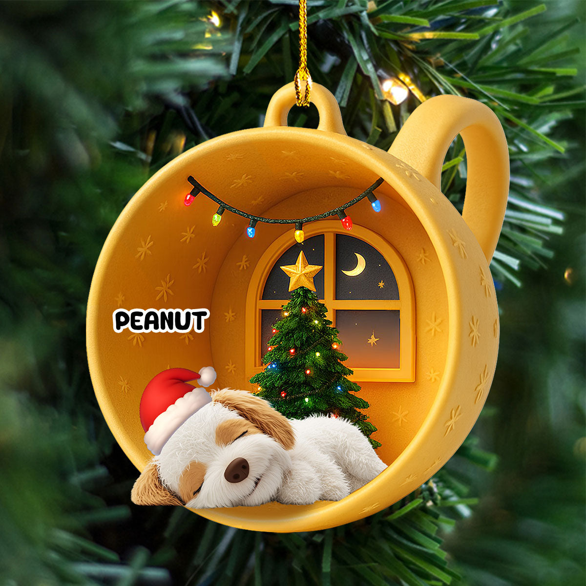 Sleeping Dog Cupcake - Personalized Custom Acrylic Ornament