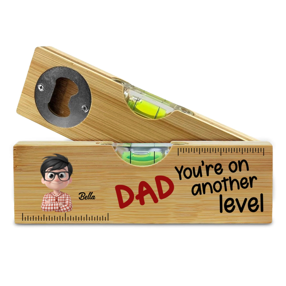 You Are On Another Level Christmas - Personalized Custom Wooden Spirit Level Bottle Opener