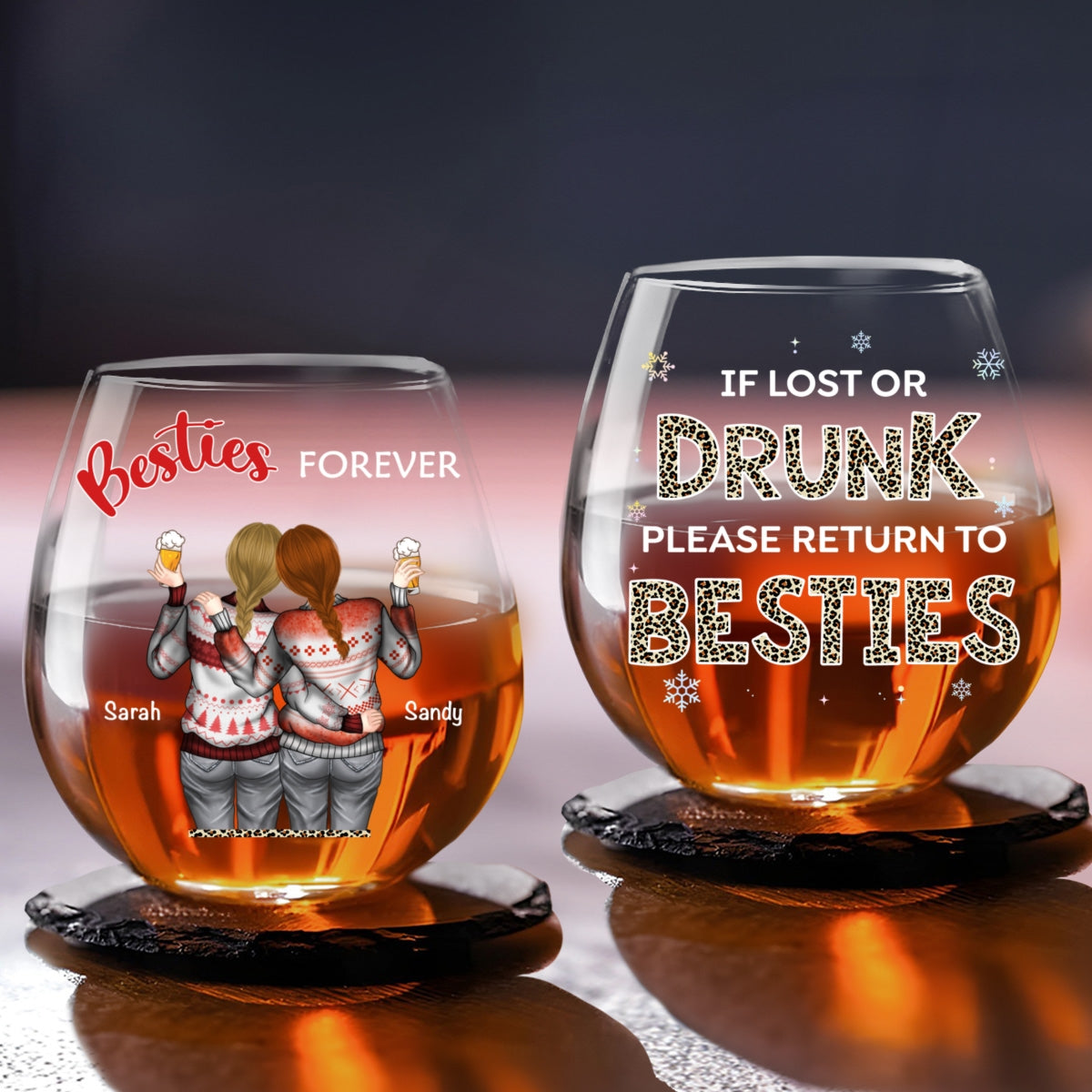 Bestie Drunk - Personalized Custom Wine Glass