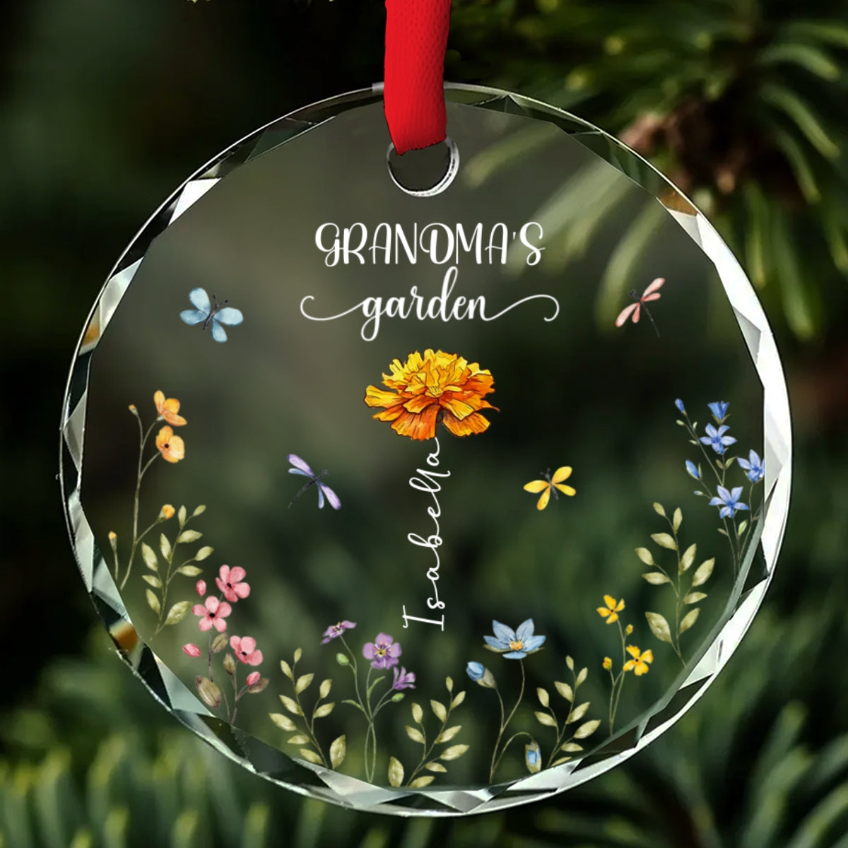 Grandma Garden - Personalized Custom Glass Ornament
