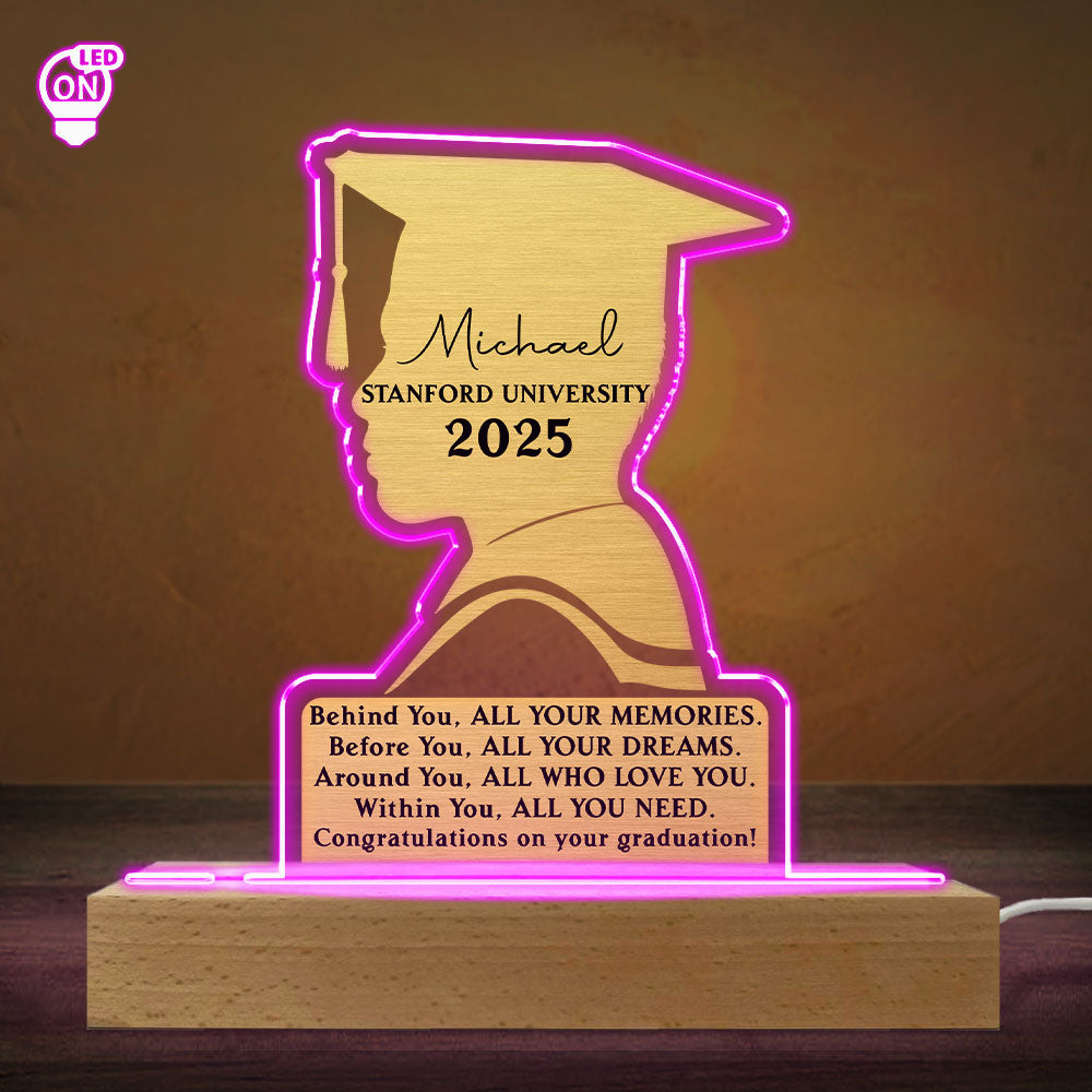 Congratulations On Your Graduation - Personalized Custom LED Light