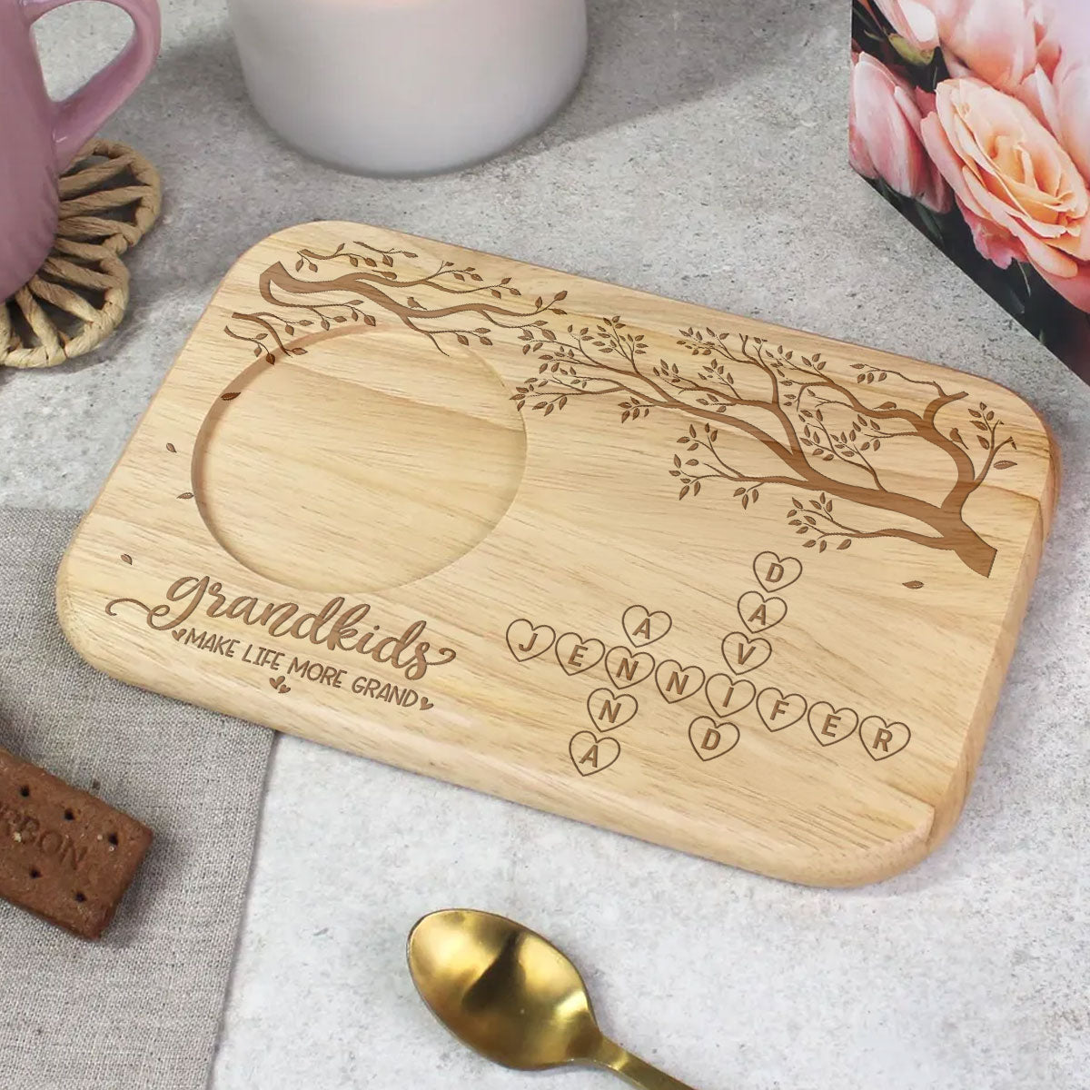 Grandkids Make Life GrandYou - Personalized Custom Wooden Treat Board