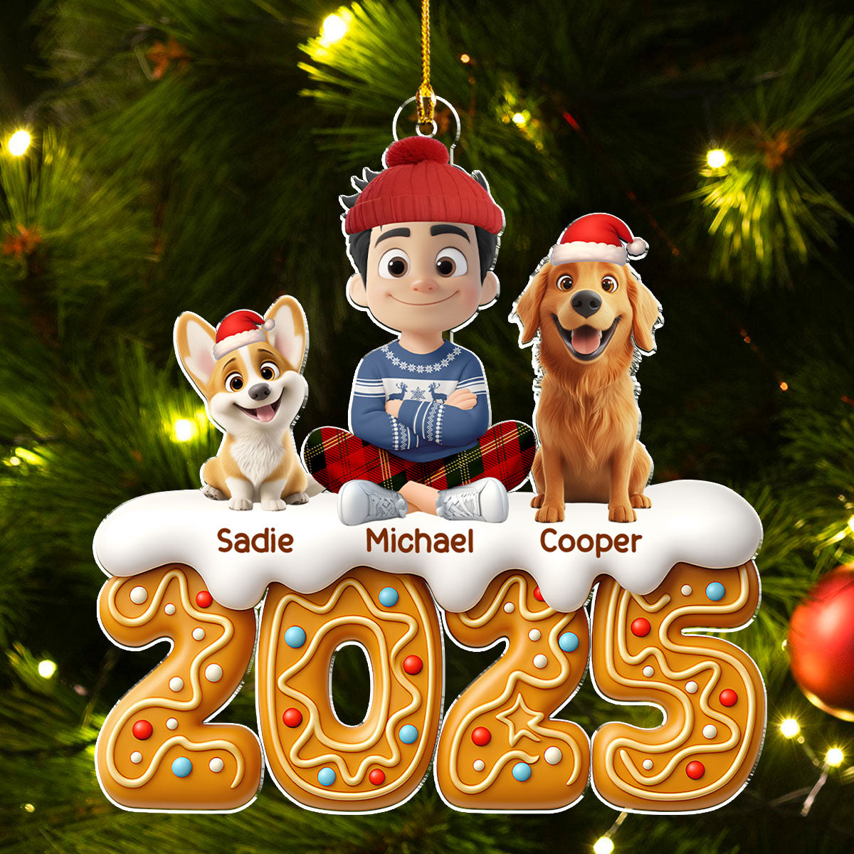 Dog Mom Dad Of The Year - Personalized Custom Acrylic Ornament