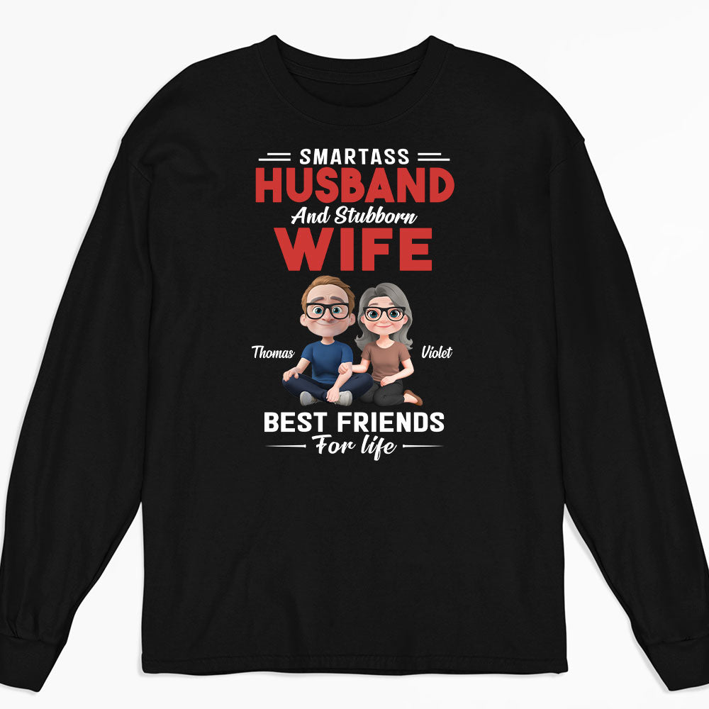 Smartass Husband And Stubborn Wife - Personalized Custom Shirt