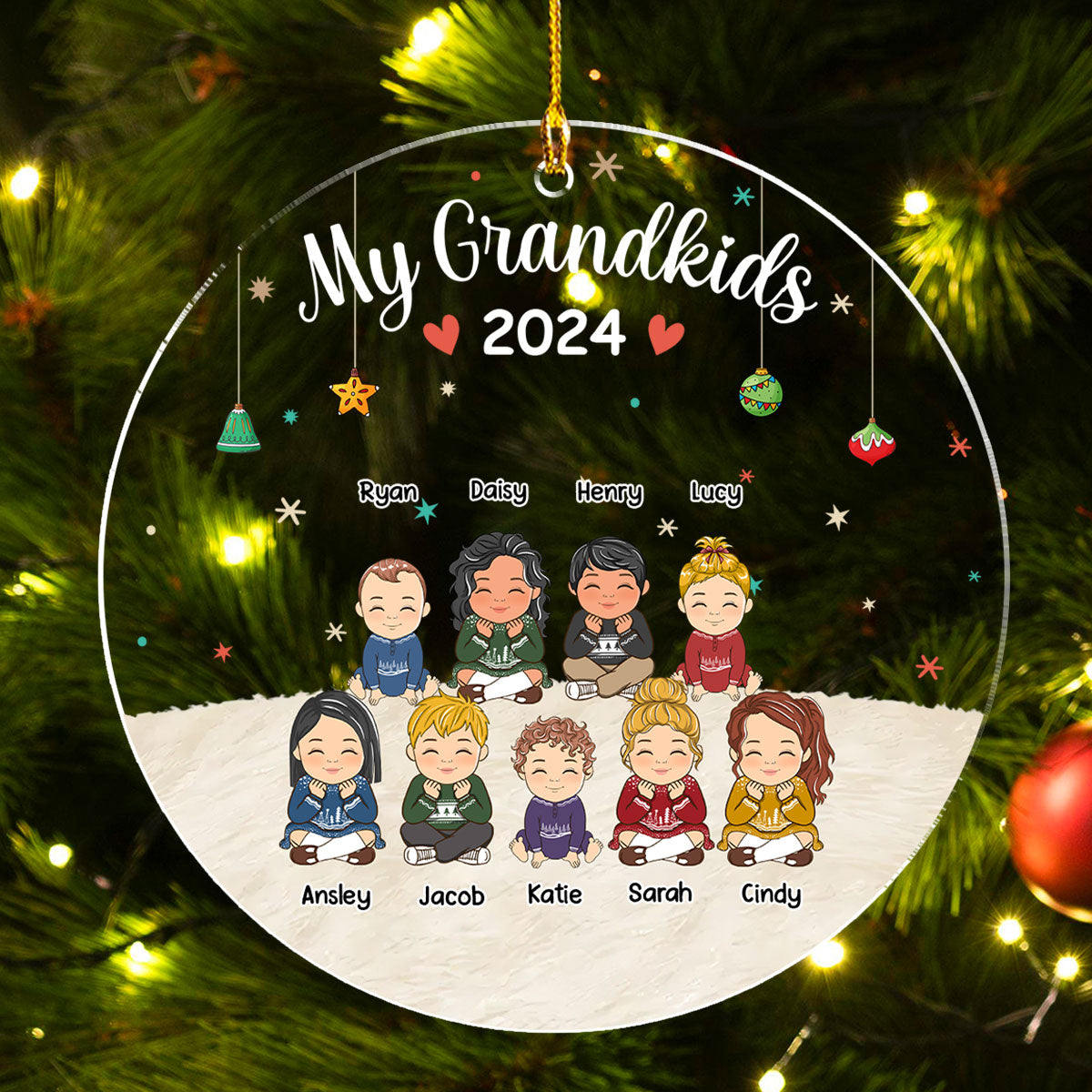 Our Grandkids Christmas - Personalized Custom Acrylic Ornament