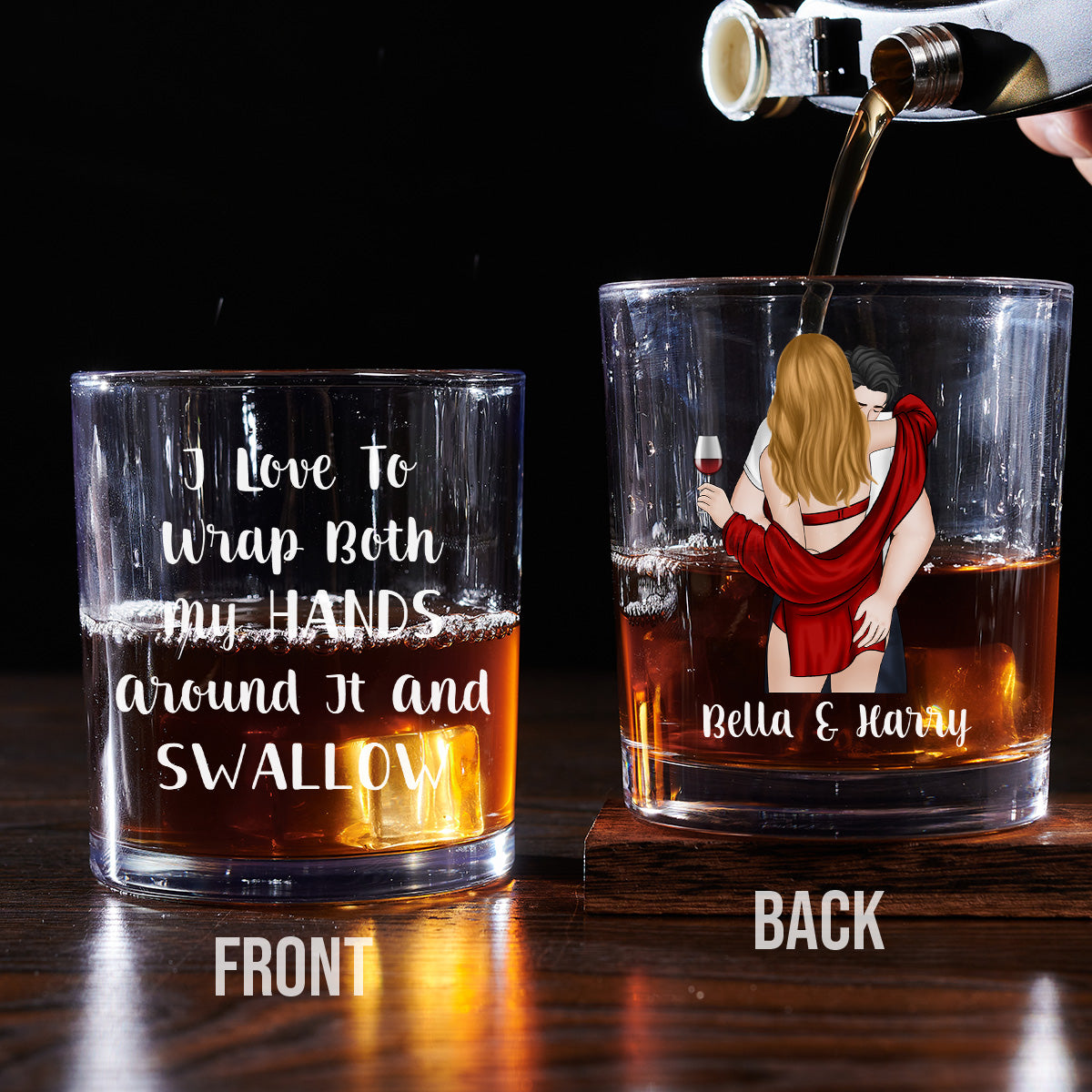 I Love To Wrap Both My Hands - Personalized Custom Whiskey Glass