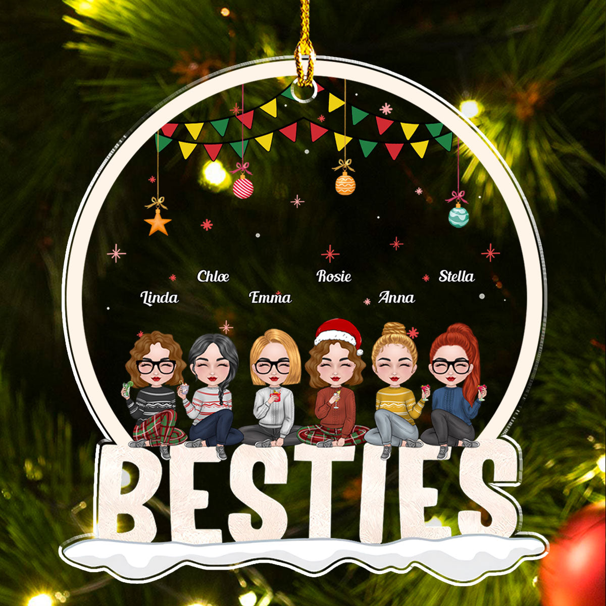 Sistas Forever - Personalized Custom Acrylic Ornament