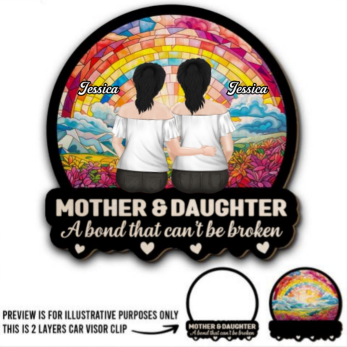 Love Mom - Personalized Custom Car Visor Clip