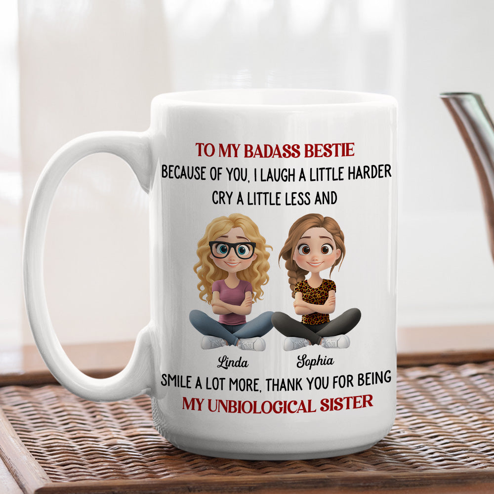 Thanks For My Unbiological Sister - Personalized Custom Coffee Mug