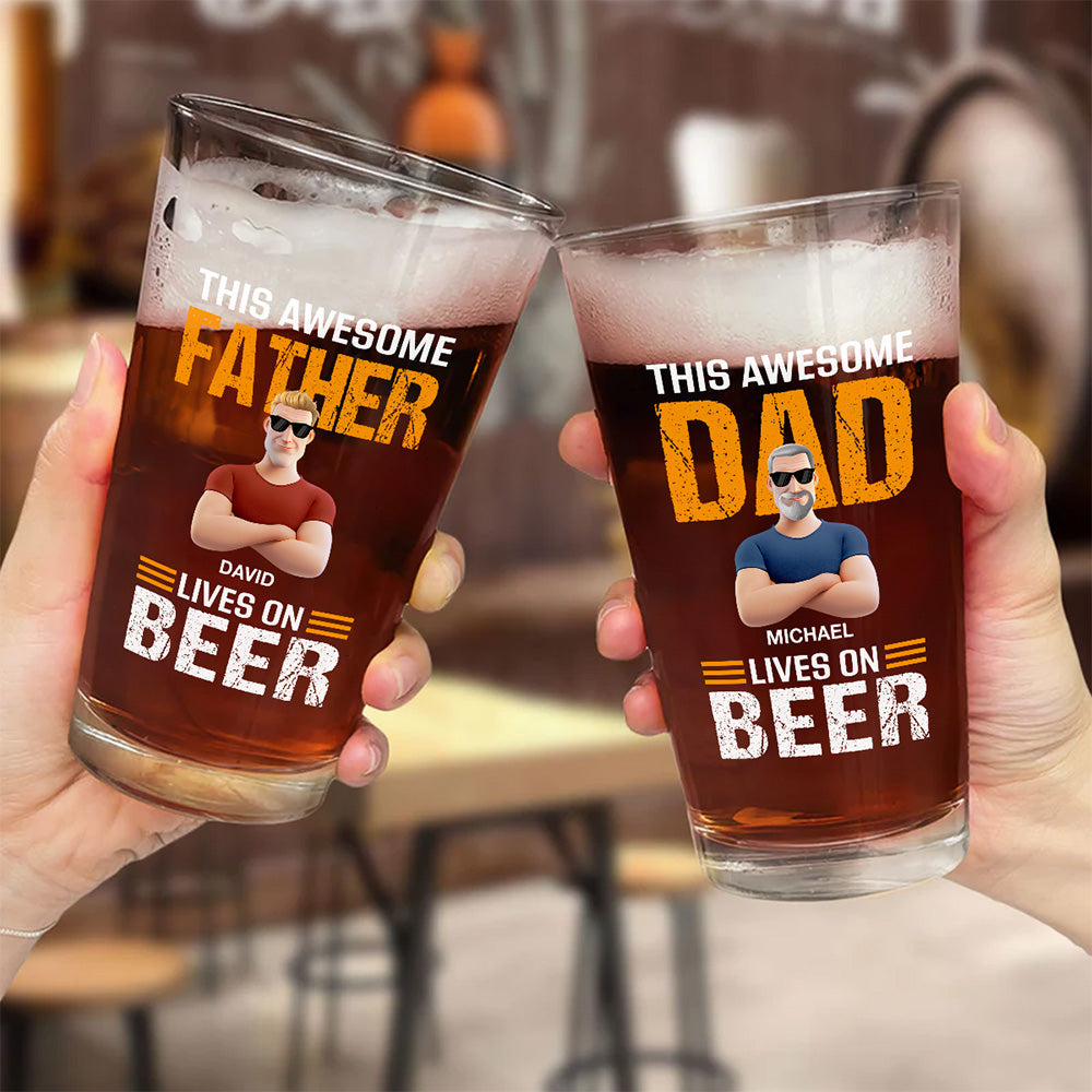 This Awesome Dad - Personalized Custom Beer Glass
