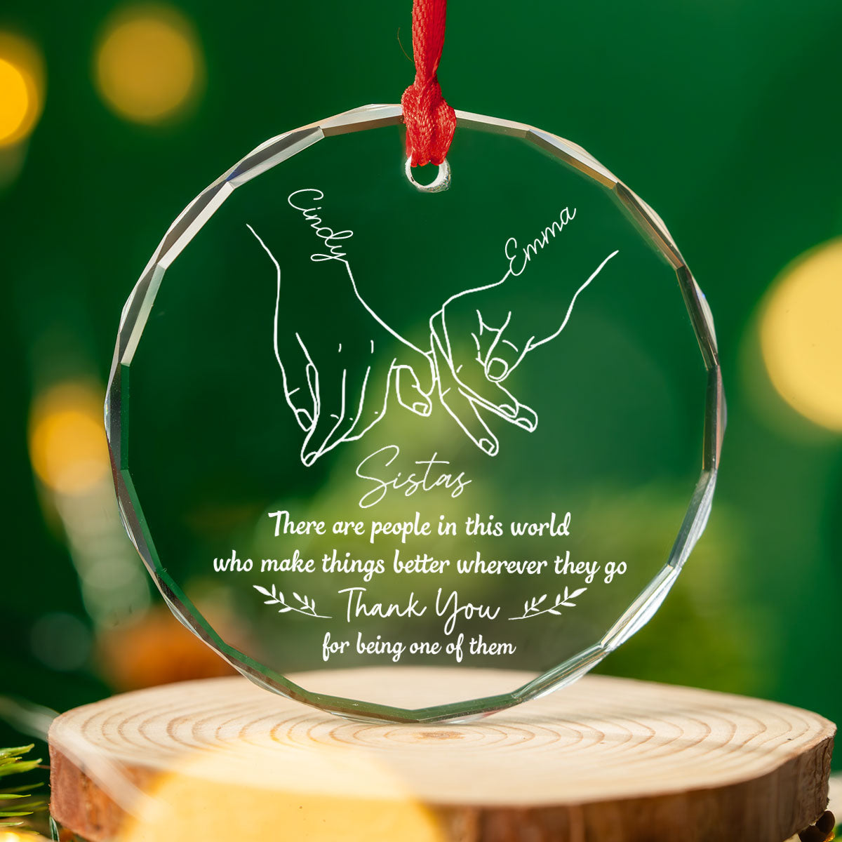 True Friends Are Great Riches - Personalized Custom Glass Ornament