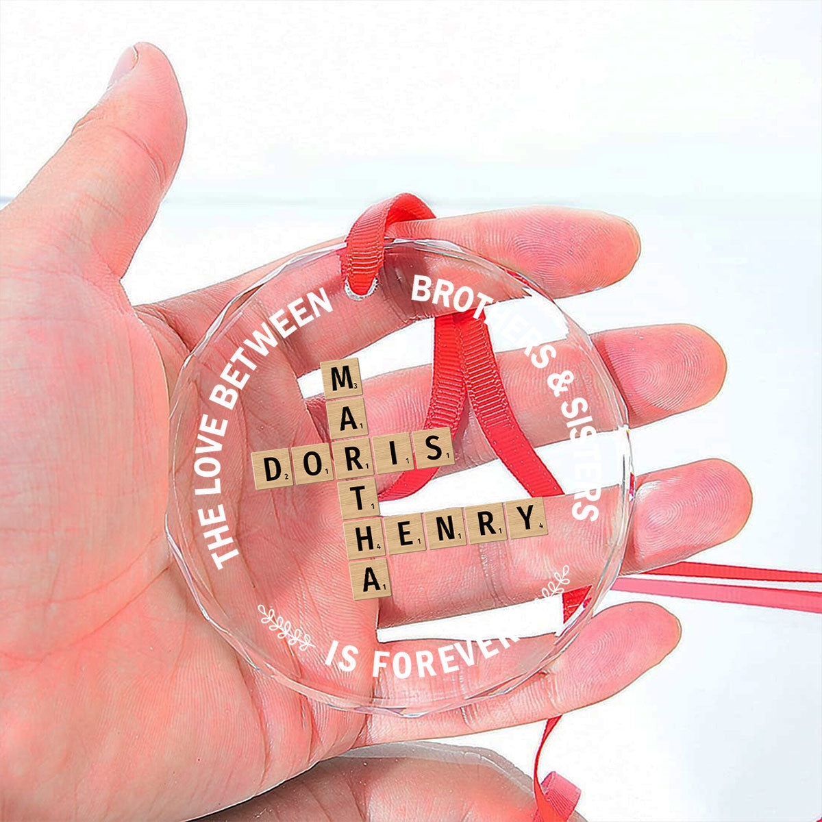 Siblings Forever - Personalized Custom Glass Ornament