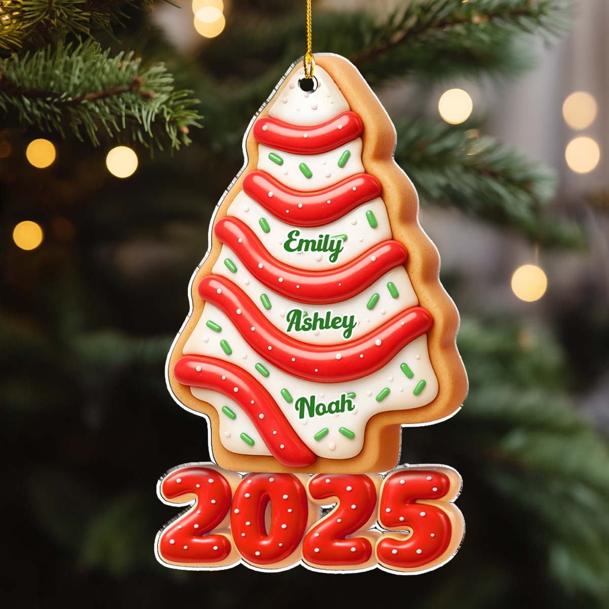 Family Memories Are Sweet As Cake - Personalized Custom 3D Effect Acrylic Ornament