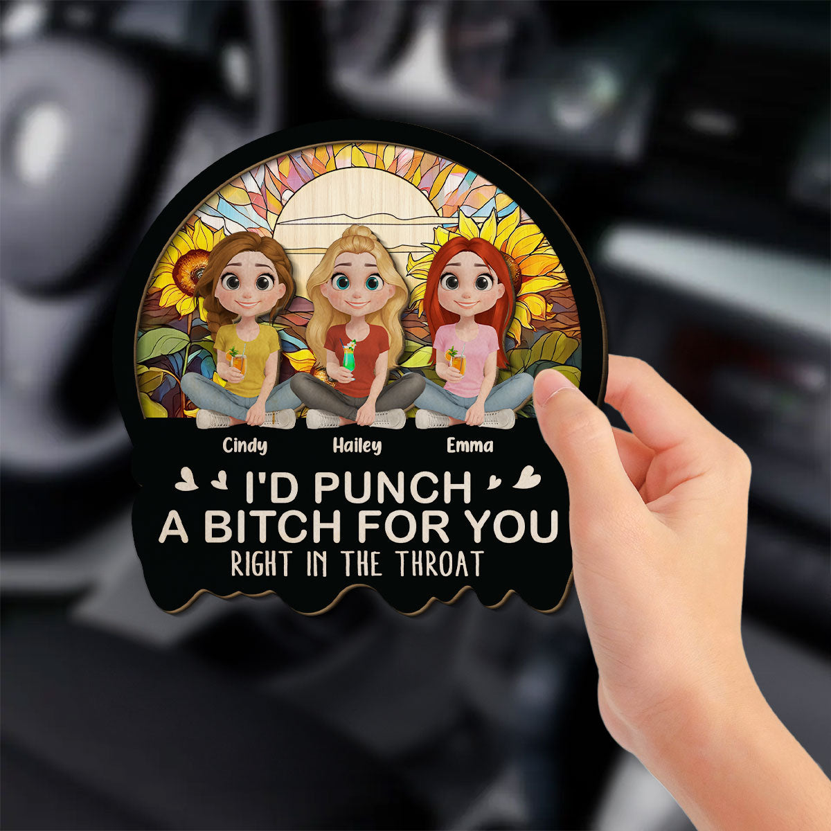 Right In The Throat For You Bestie Sister - Personalized Custom Car Visor
