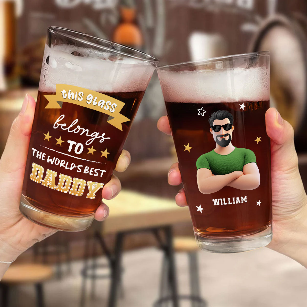 This Glass Belongs To The Best Dad - Personalized Custom Beer Glass