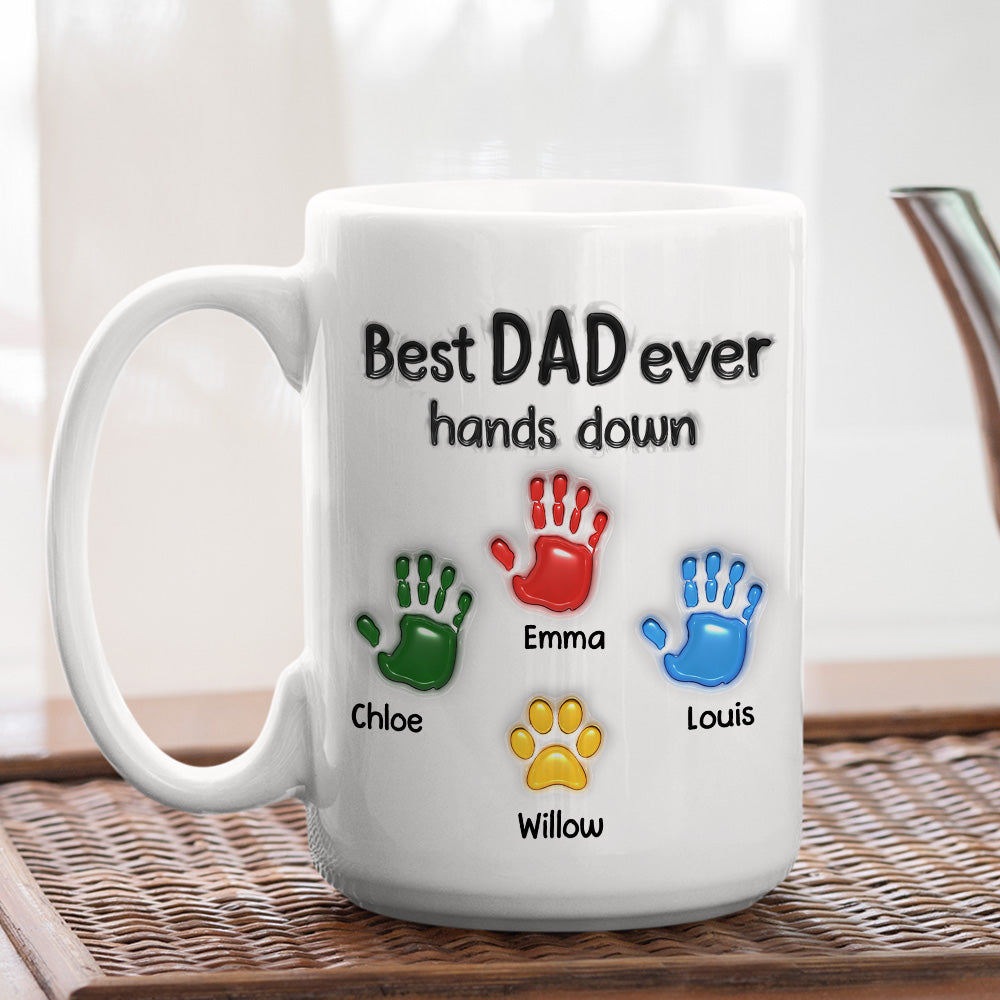 Best Daddy Hand Down - Personalized Custom 3D Inflated Effect Mug