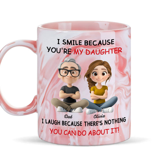 My Daughter - Personalized Custom Pink Marble Mug