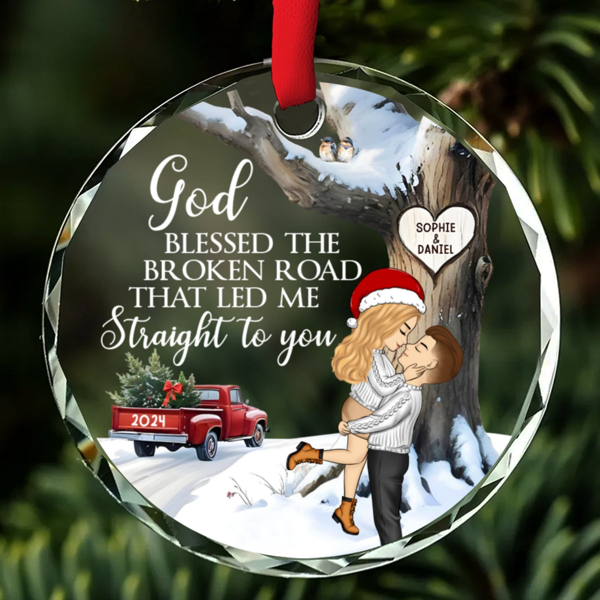 Have Yourself A Married Little Christmas - Personalized Custom Glass Ornament