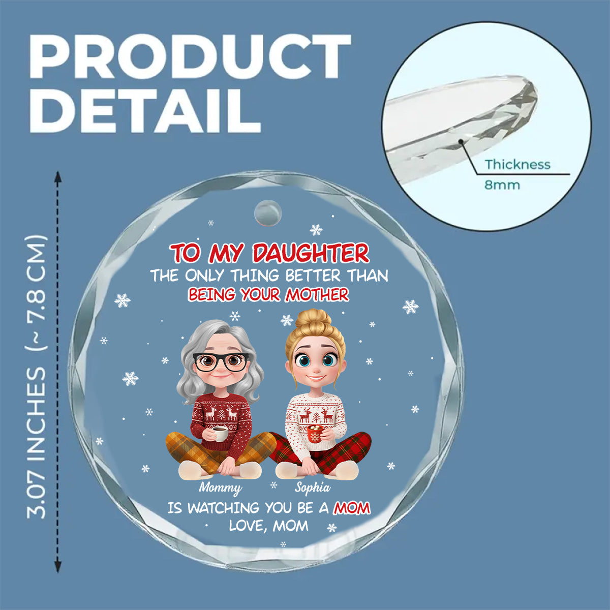 Watching You Become A Mother - Personalized Custom Glass Ornament