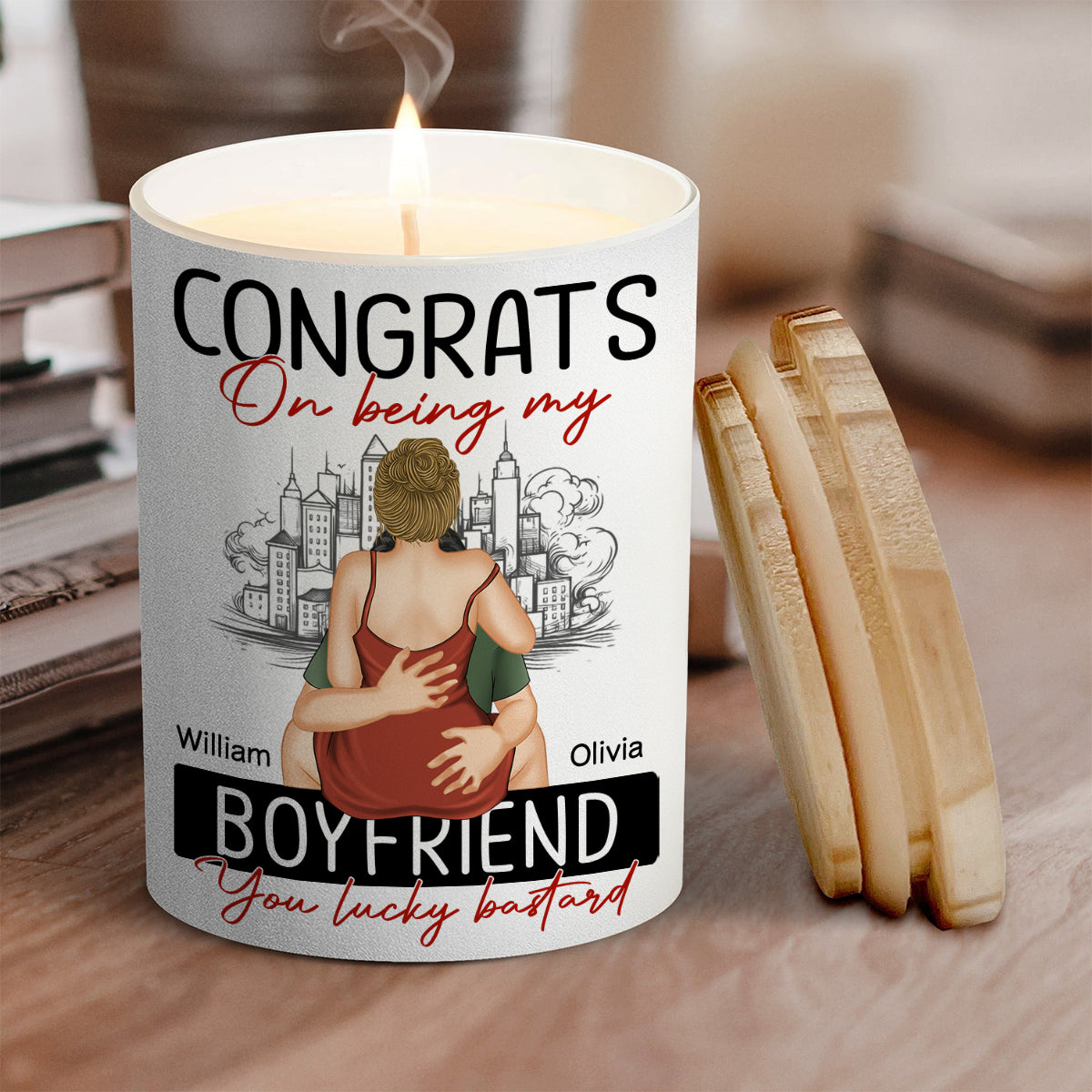 Congrats On Being My Boyfriend - Personalized Custom Candle
