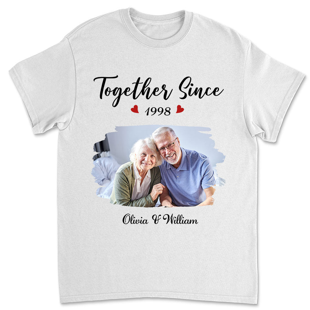 Together Since Husband Wife Photo - Personalized Custom Shirt