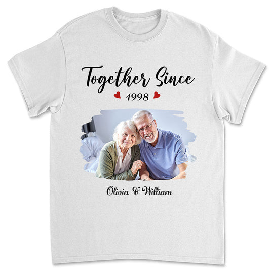 Together Since Husband Wife Photo - Personalized Custom Shirt