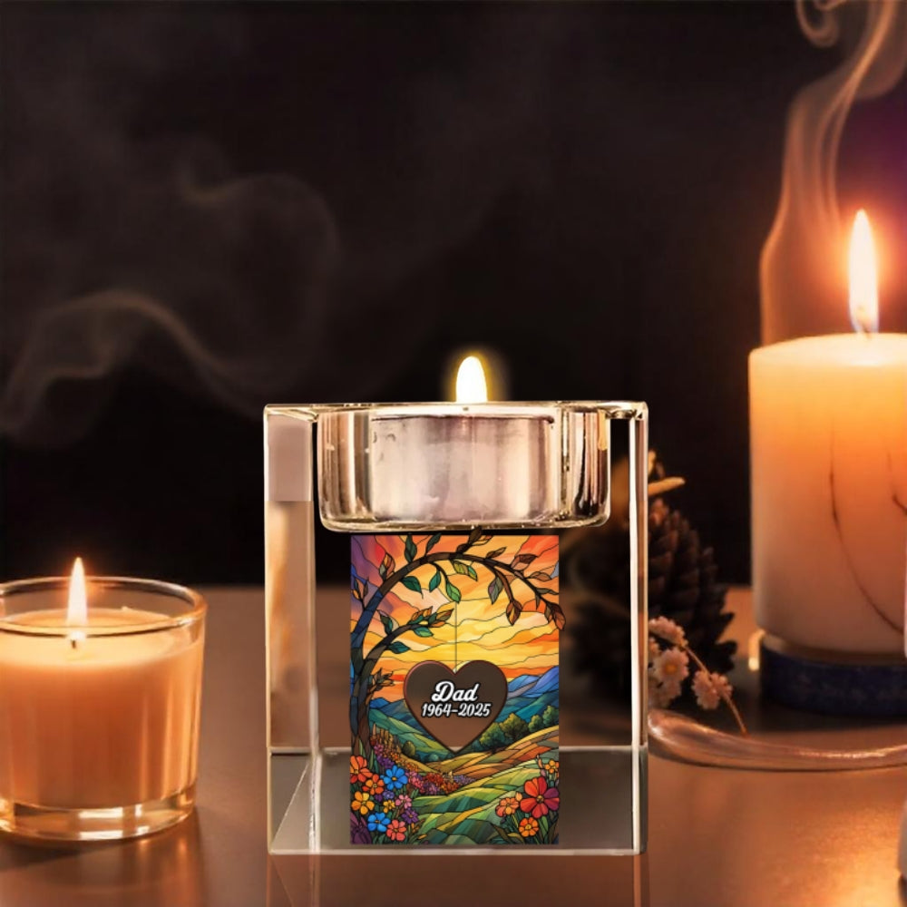 In Heaven - Personalized Custom Crystal Candle Holder