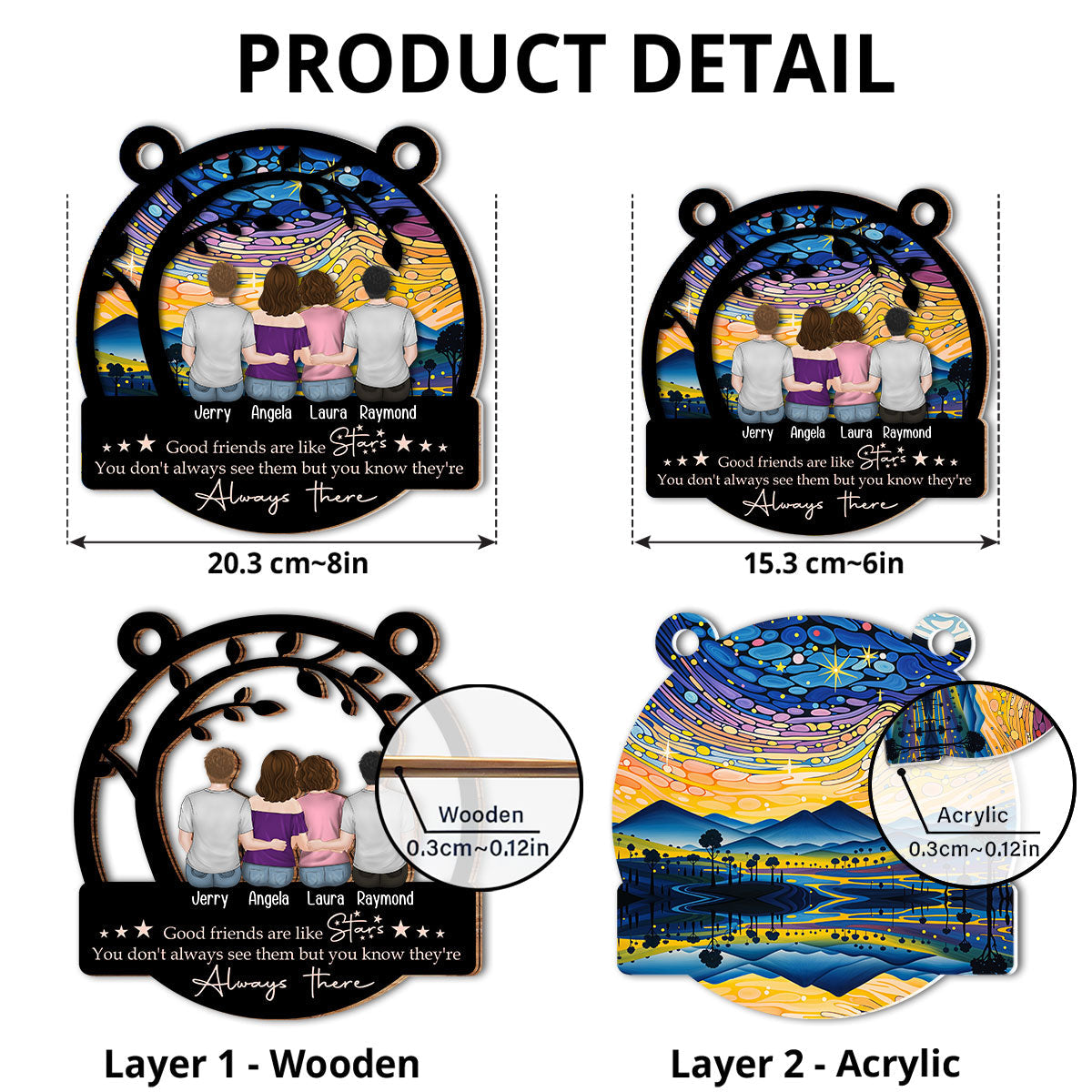 Good Friends - Personalized Custom Suncatcher