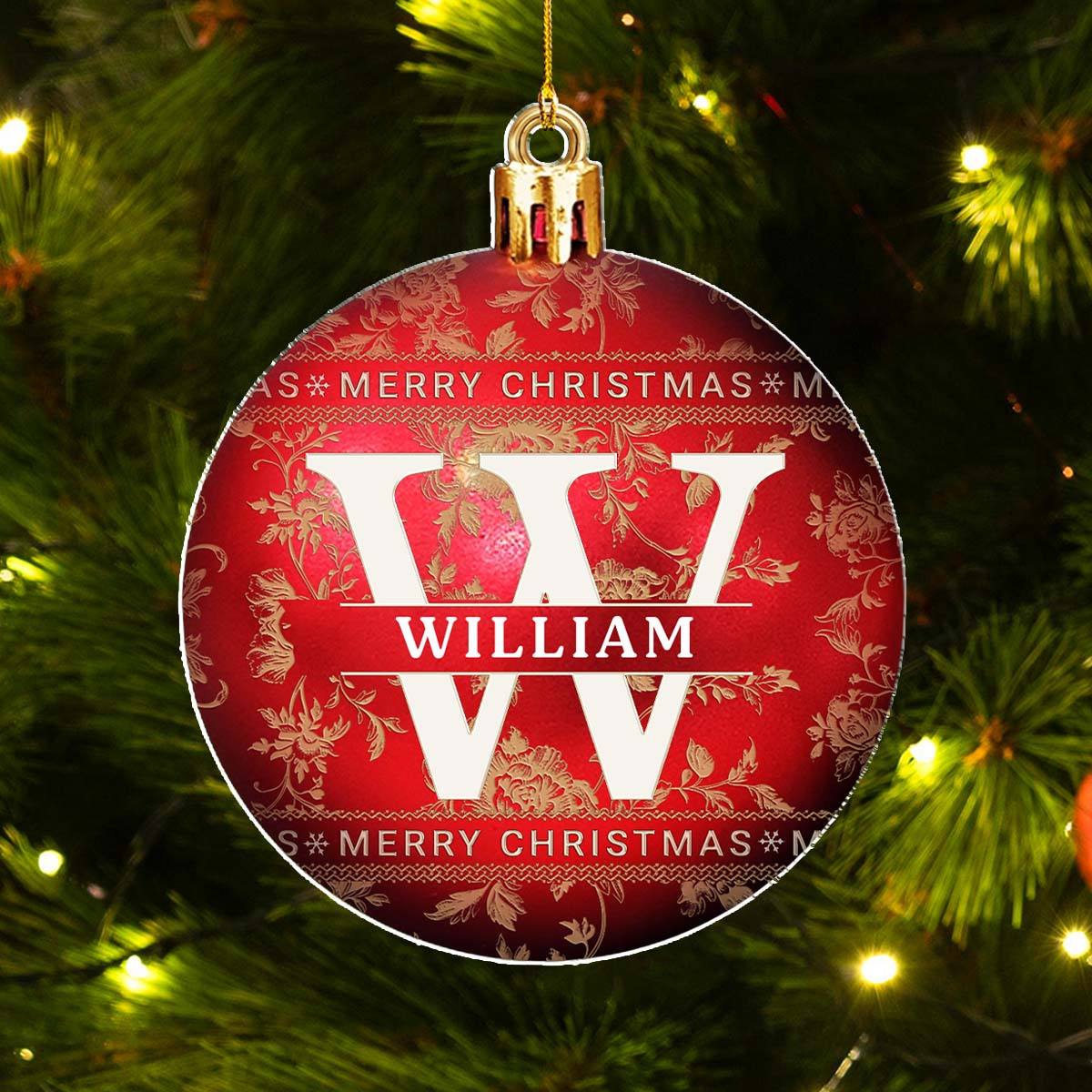 Merry Christmas With Name - Personalized Custom Acrylic Ornament