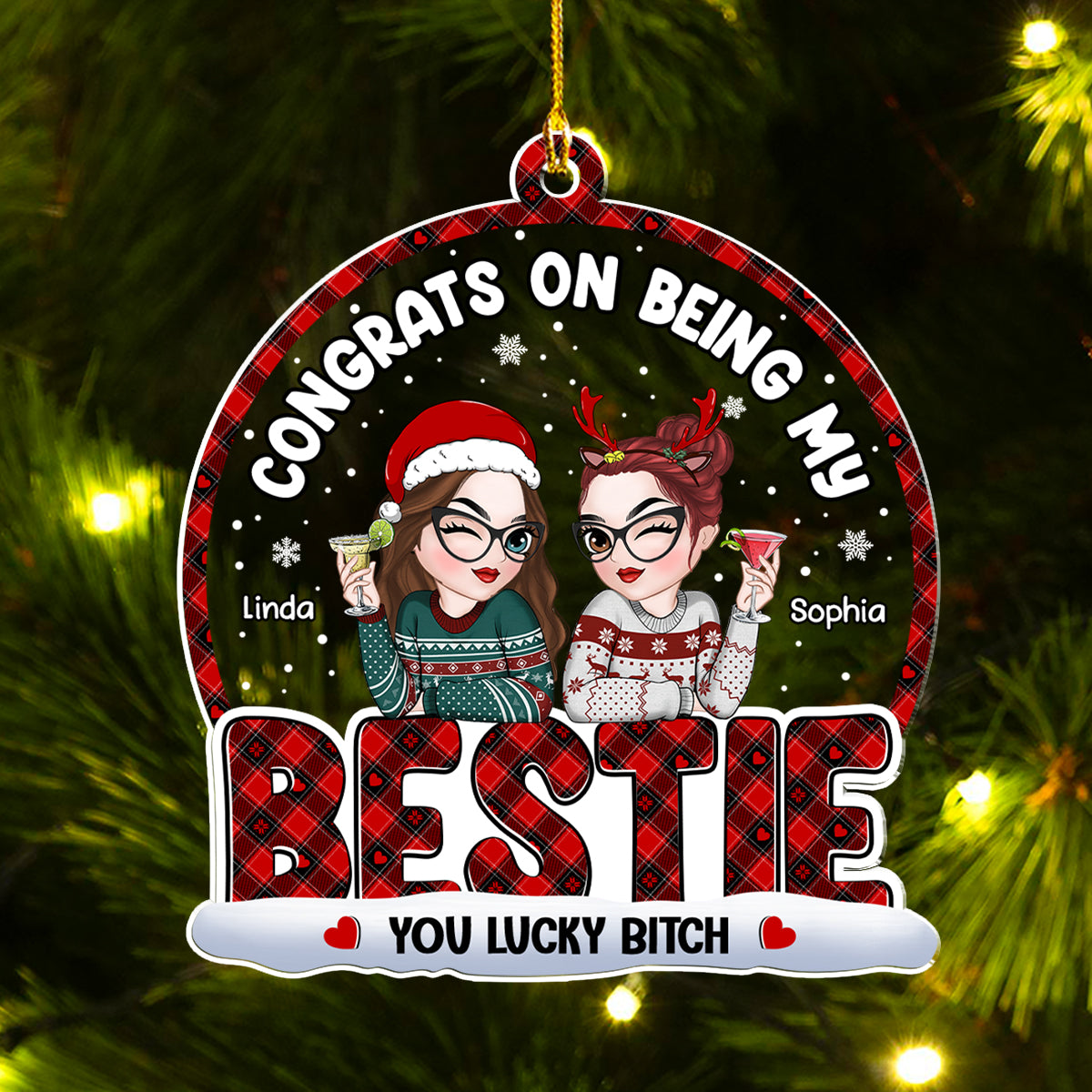 Congrats On Being My Bestie Merry Christmas - Personalized Custom Acrylic Ornament