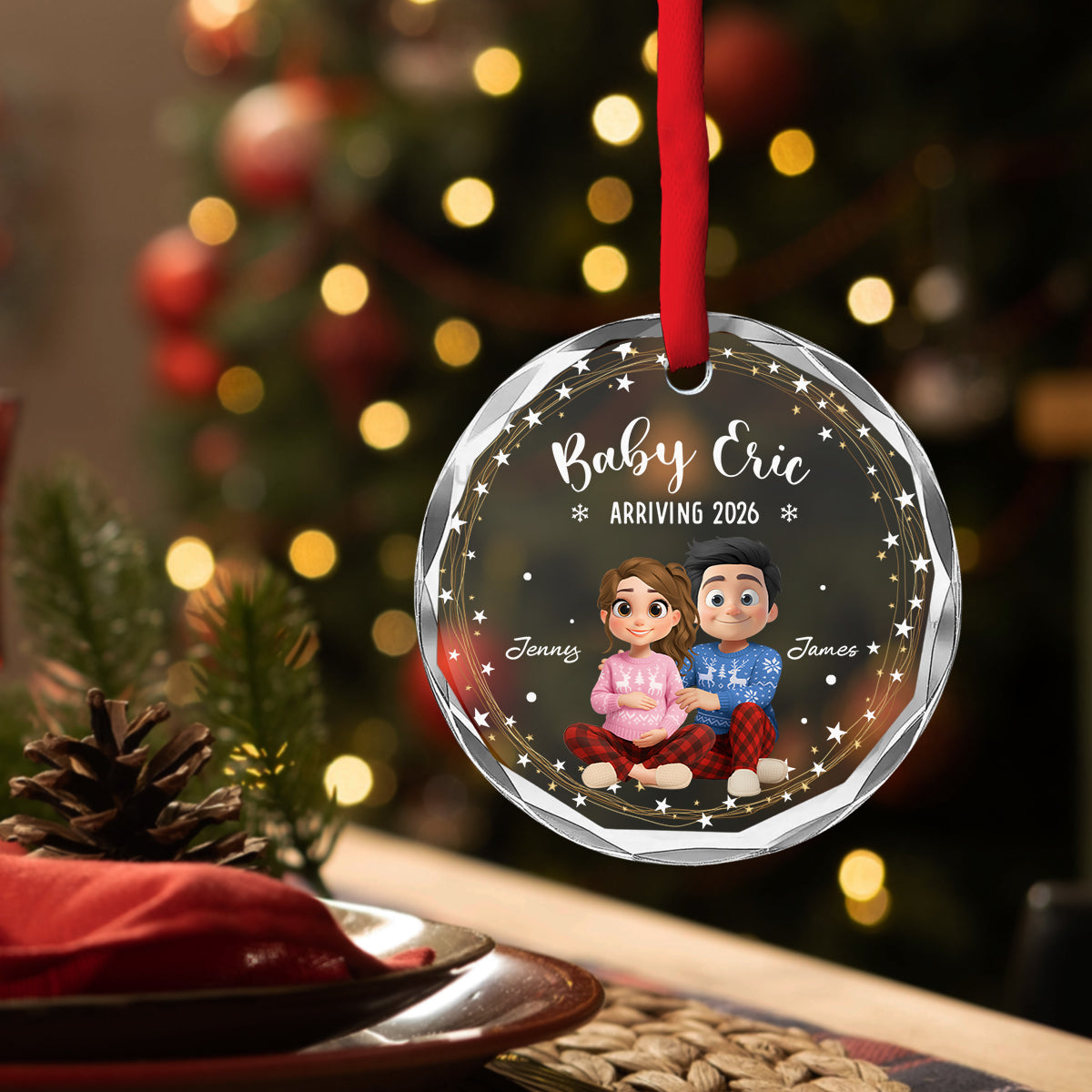 Arrive To This World - Personalized Custom Glass Ornament