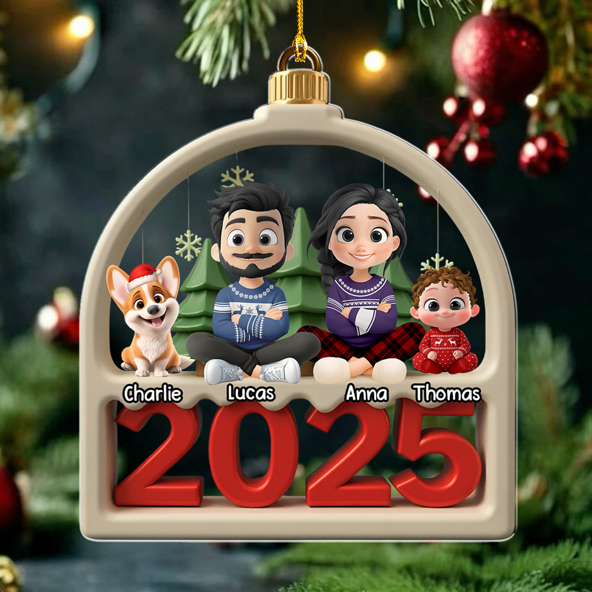 Family Furry And Paws General Version - Personalized Custom Acrylic Ornament