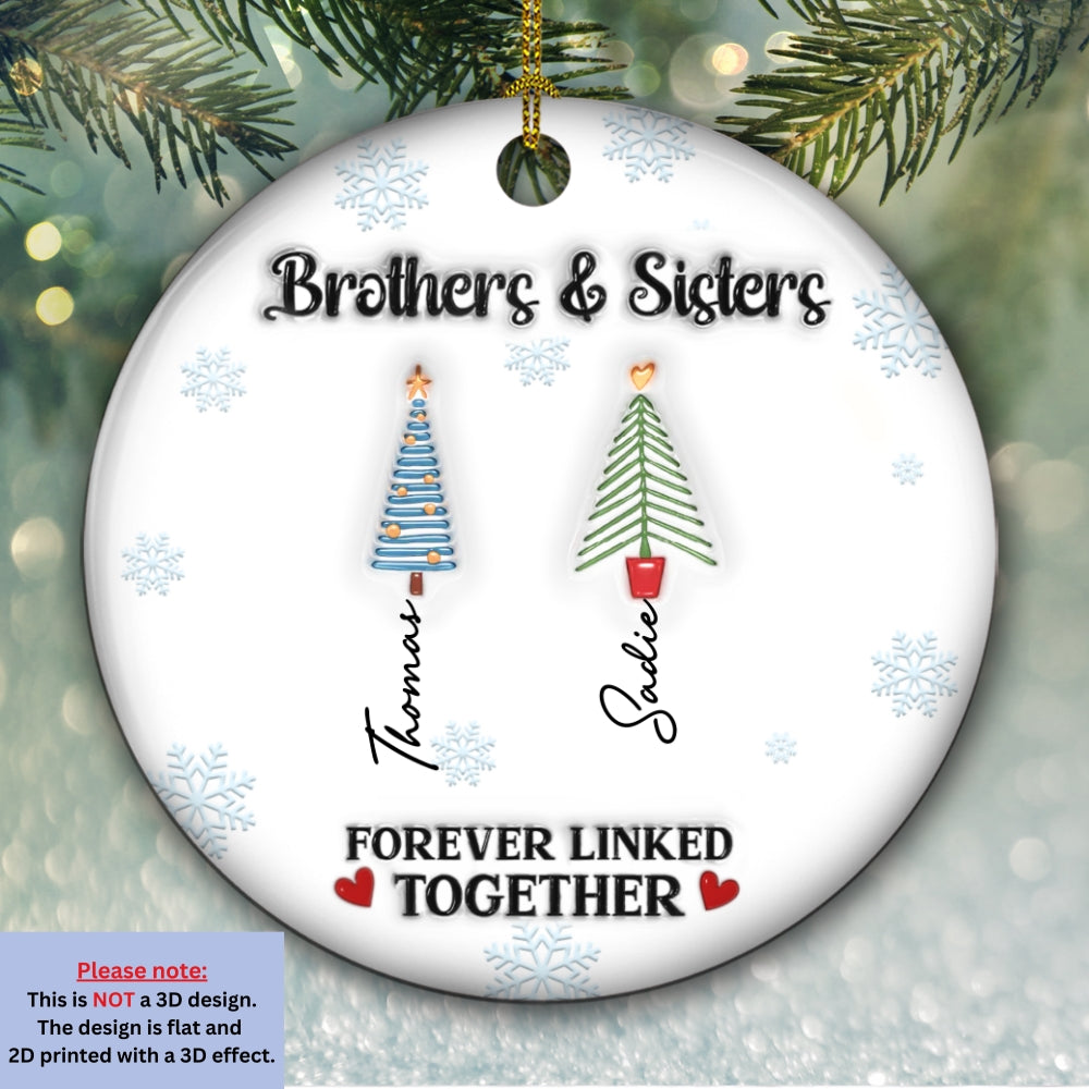 Family Tree Roots - Personalized Custom 3D Inflated Effect Ceramic Ornament
