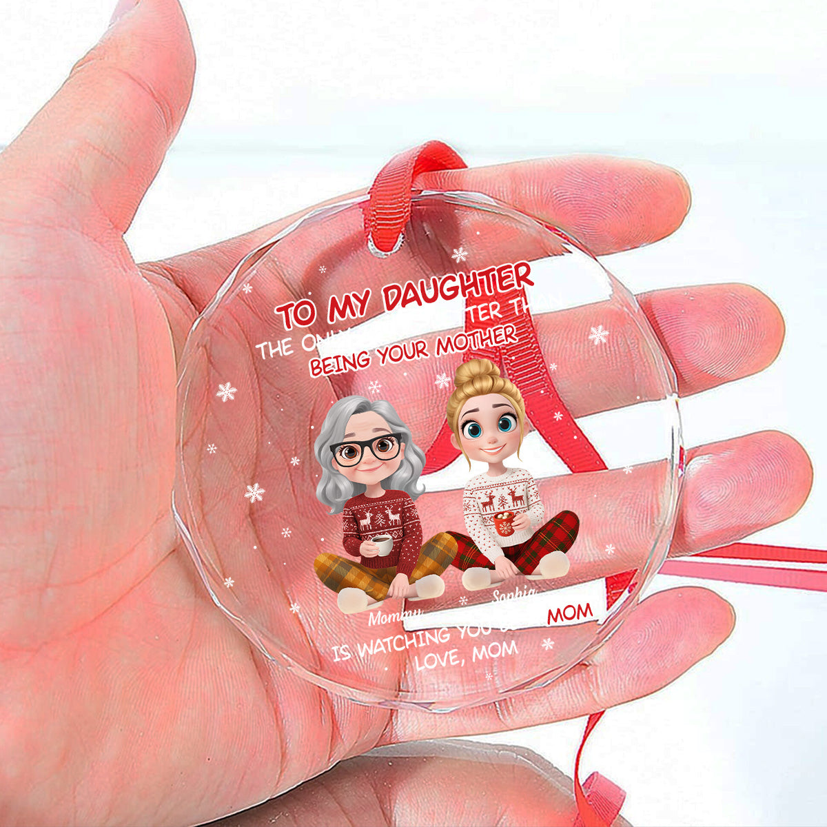 Watching You Become A Mother - Personalized Custom Glass Ornament