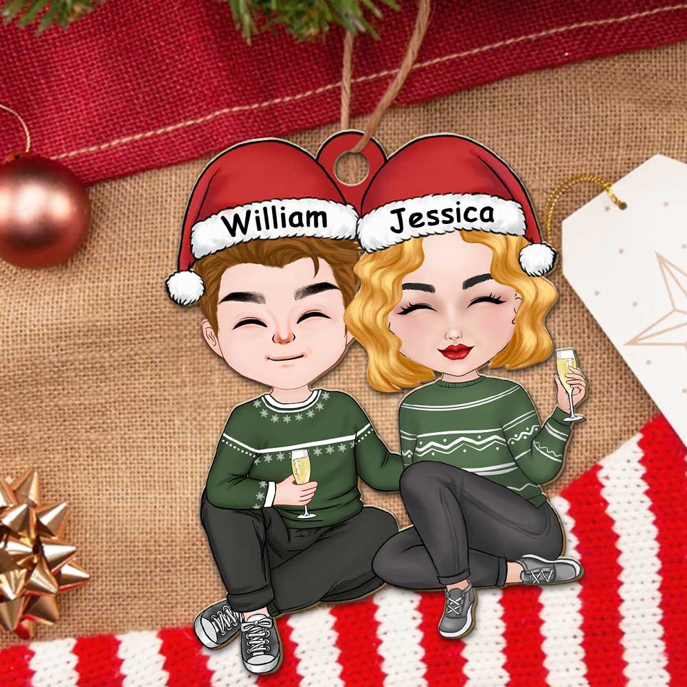 Cheers To A Merry Christmas - Personalized Custom Wood Ornament