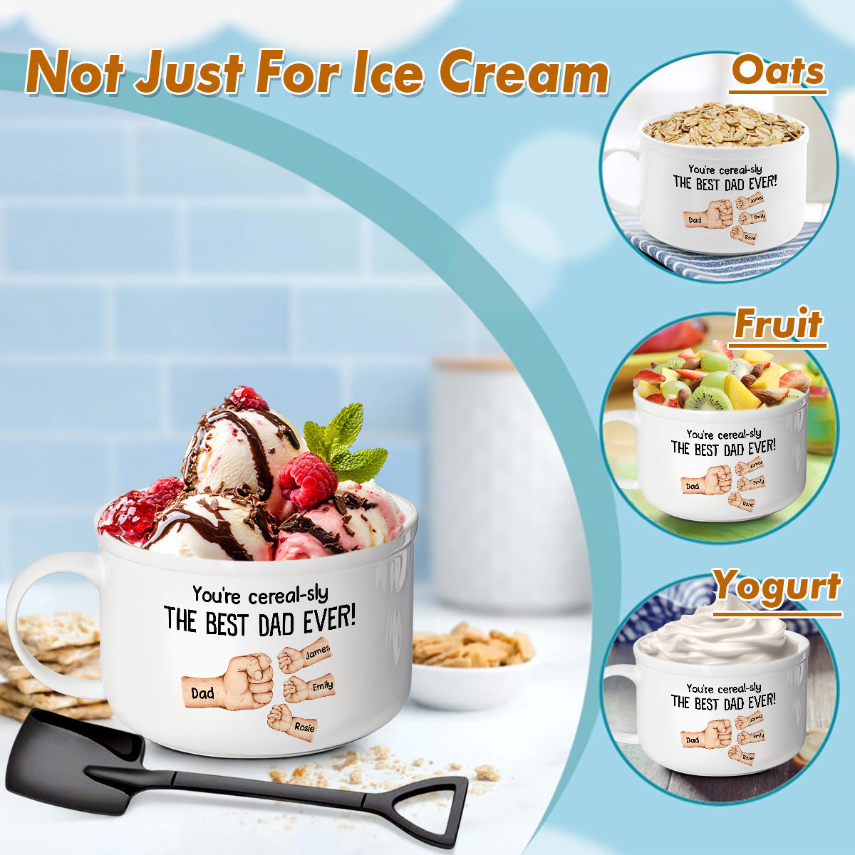 You're Cereal-sly The Best Dad Ever - Personalized Custom Ceramic Bowl