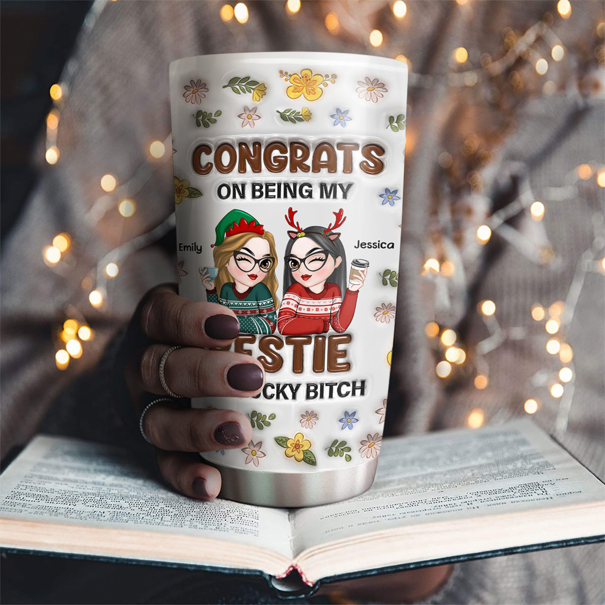 Bestie Congrats - Personalized Custom 3D Inflated Effect Tumbler