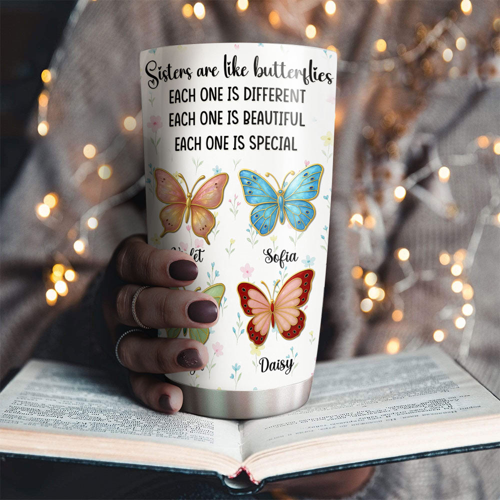 Butterfly Sisters - Personalized Custom Tumbler