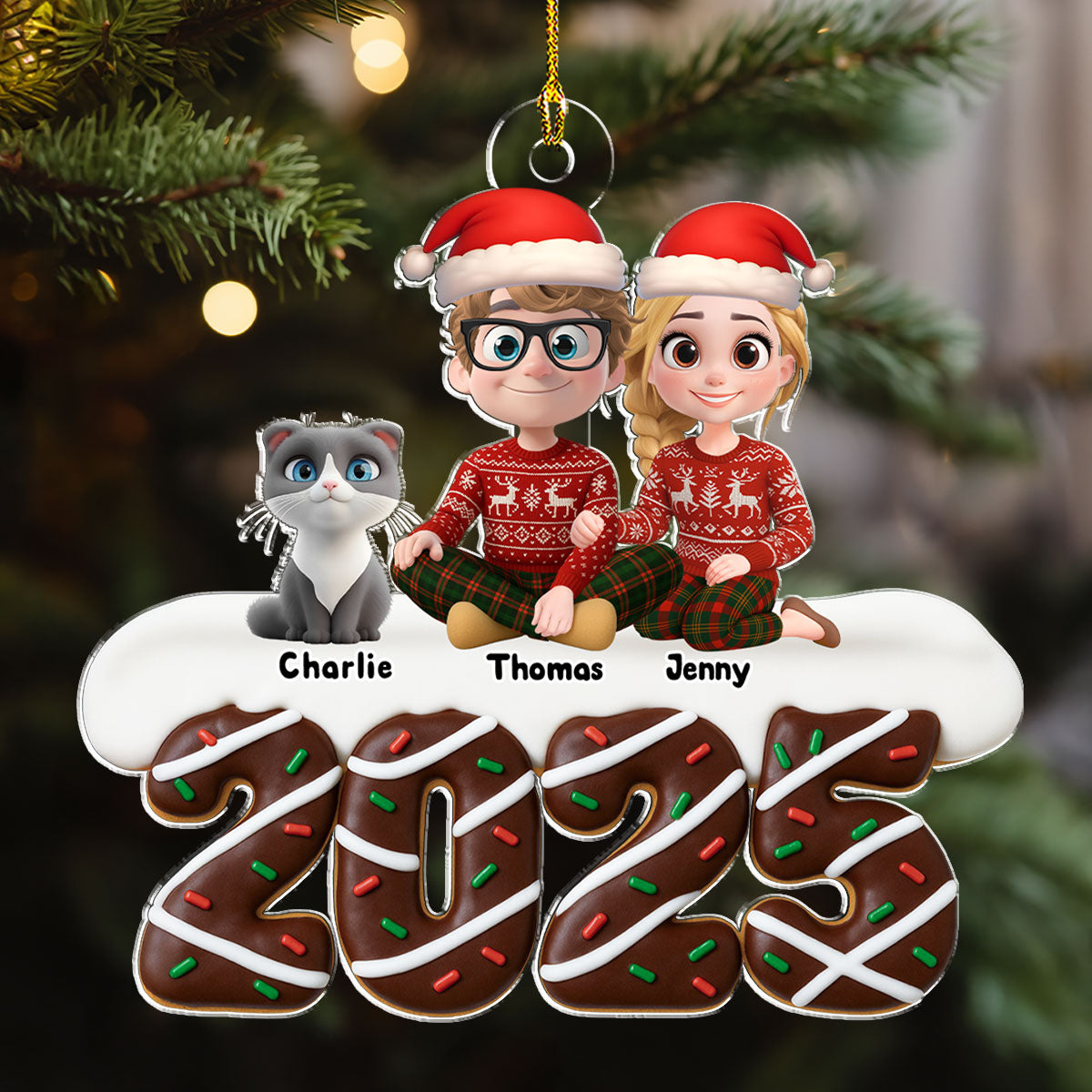 Happiness Baked Into Every Holiday Moment  - Personalized Custom Acrylic Ornament