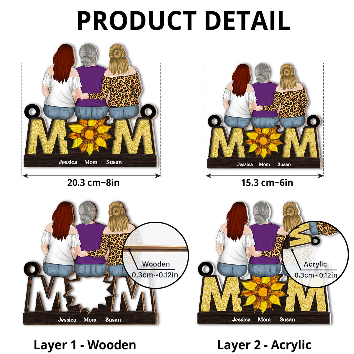 Sunflower Love - Personalized Custom Suncatcher