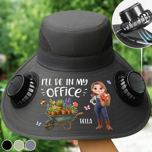 I Will Be In My Office - Personalized Custom Solar Fan Hat