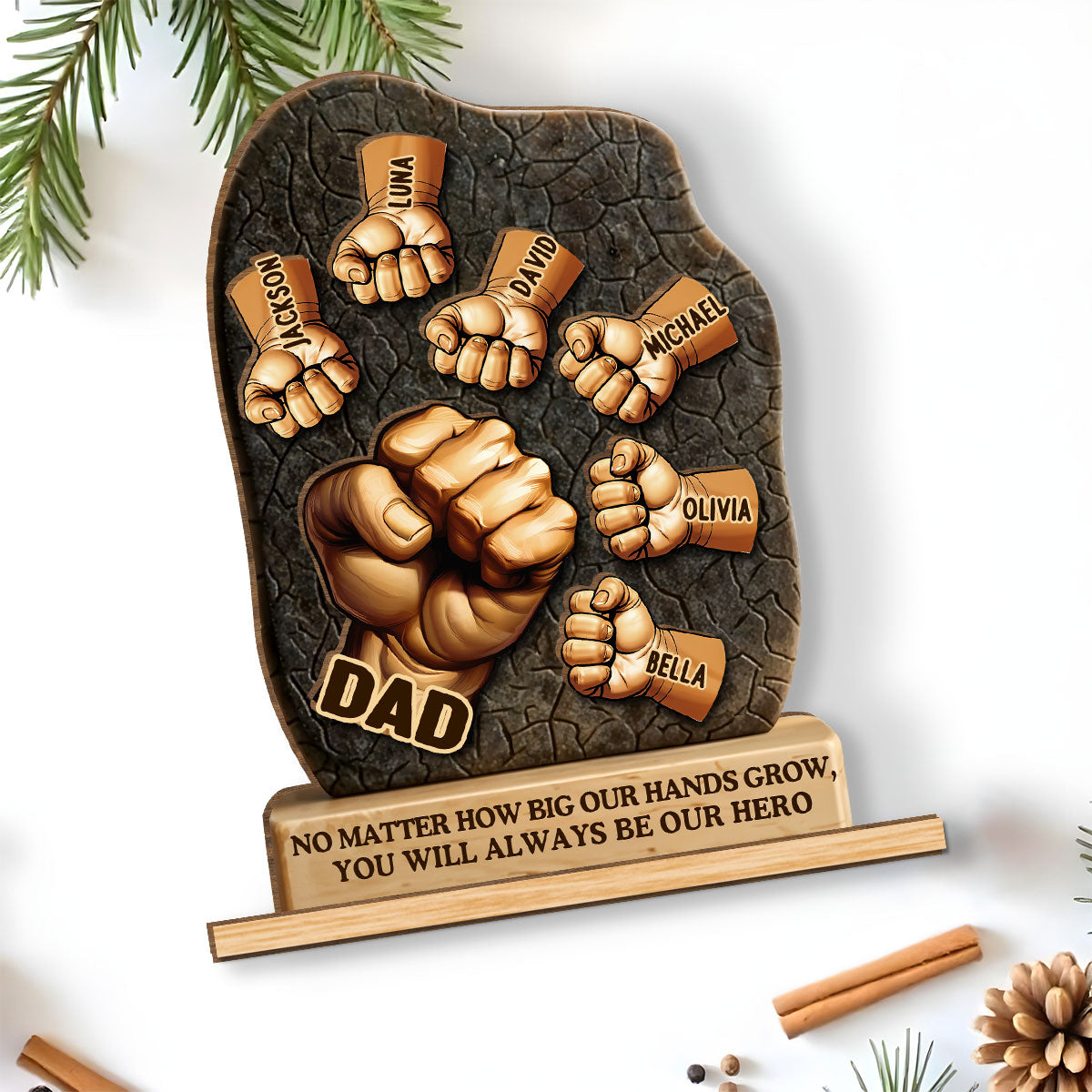 We Will Always Reach For You - Personalized Custom 2-Layer Wood Plaque With Flat Base