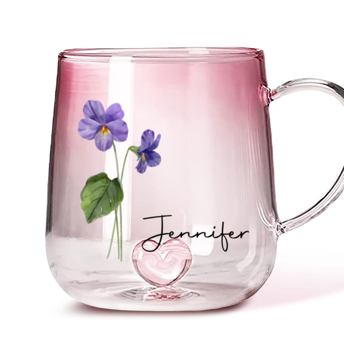 You Are The Most Beautiful Flower - Personalized Custom Pink Gradient Glass Mug